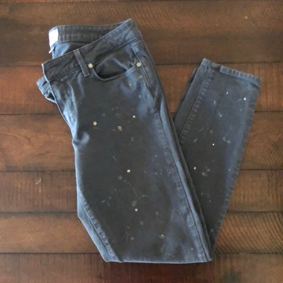 PAIGE JEANS Verdugo Ankle, gray paint splatter